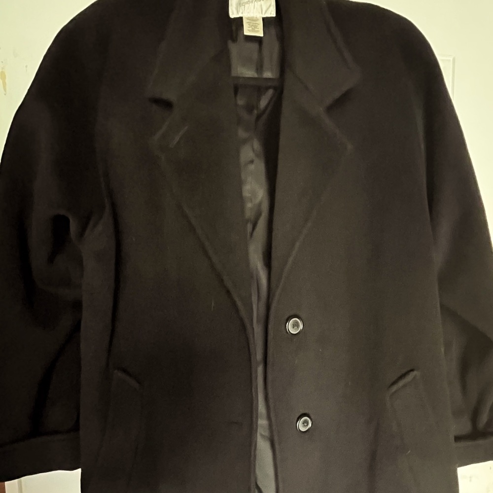 Long women’s pea coat jacket size 8 Black